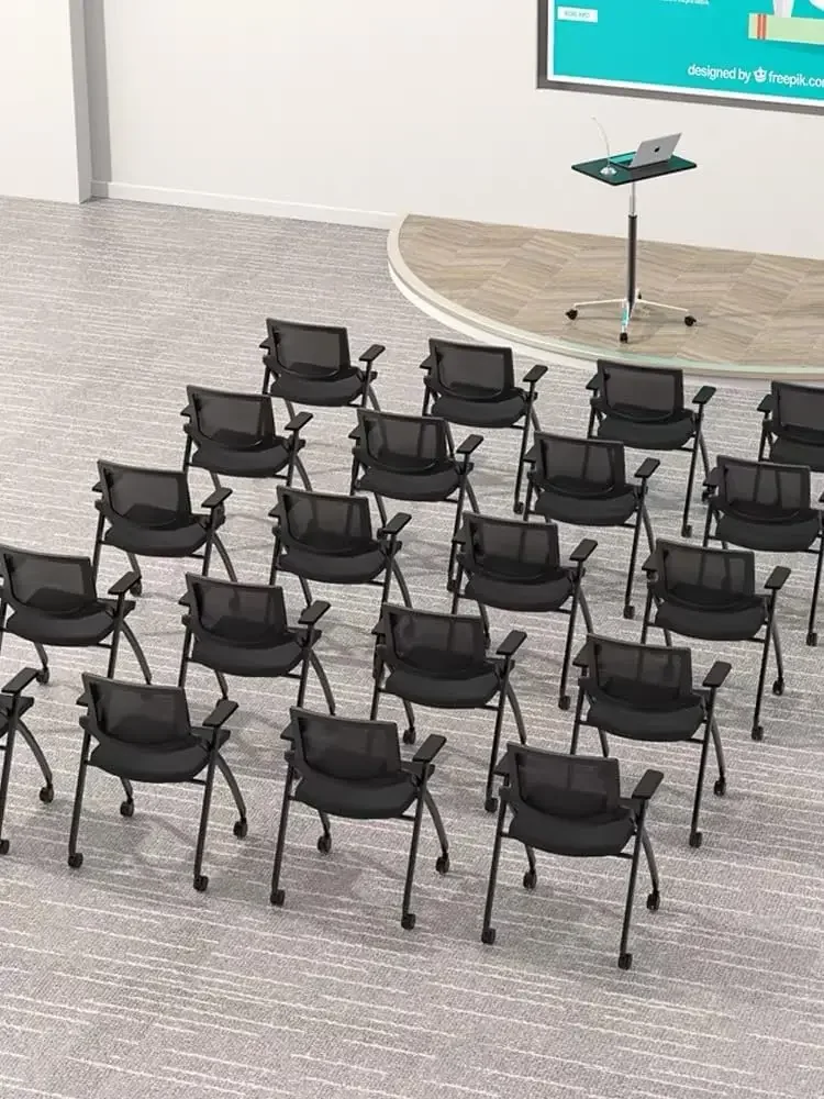 CLATINA Mesh Guest Reception Stack Chairs with Caster Wheels and Arms for Office School Church Conference Waiting Room