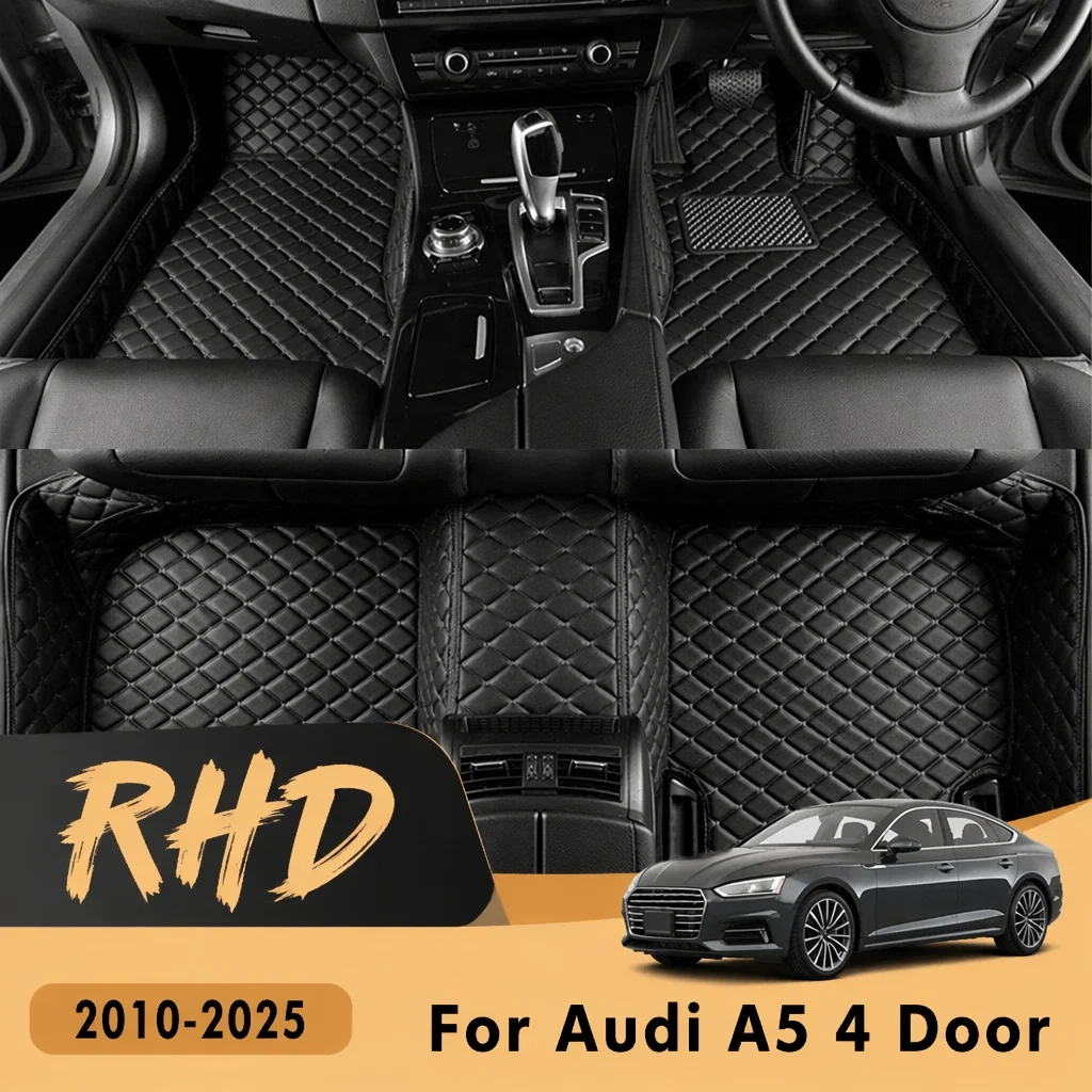 RHD Car Floor Mat for Audi A5 4 Doors 2010-2025 Custom Leather Car Carpet Car Interior Decor Styling Accessories
