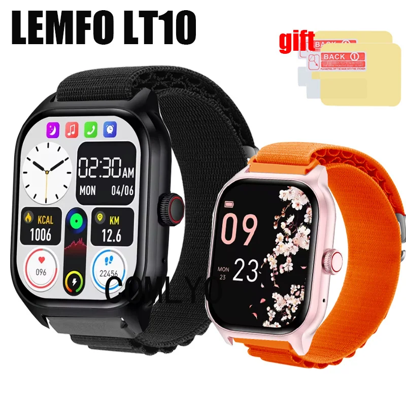 Band For LEMFO LT10 Smart Watch Strap Nylon Adjustable Soft Bracelet FOR Women Men Belt Screen protector film