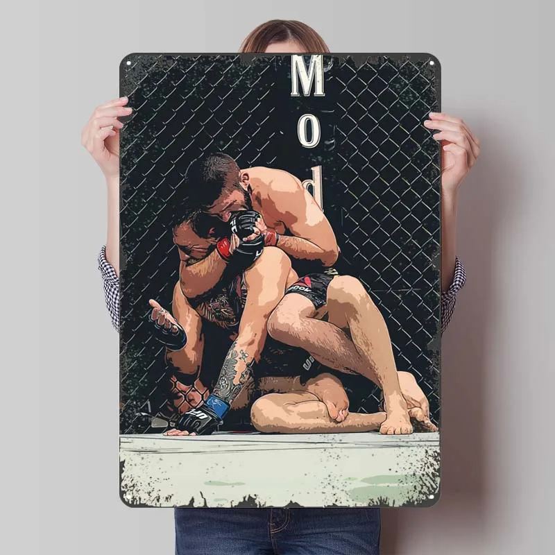 Khabib Nurmagomedov Sports Metal Poster Bathroom Decor Customized Metal Tin Signs for Wall Art Decoration Plates Man Cave Retro