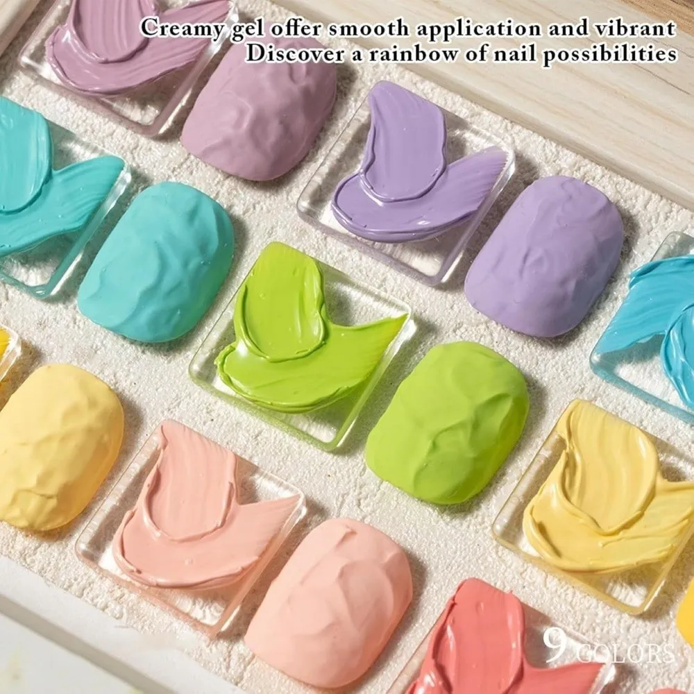 

9 Colors Patting Gel Nail DIY Three-dimensional Modeling Glue Sponge Pat Paint Nail Set Nail Art Styling Adhesive