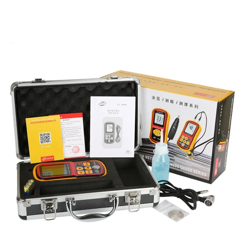 1.2~225mm Ultrasonic Thickness Gauge Voice Sound Velocity Meter Measuring Instruments with Retail GM100