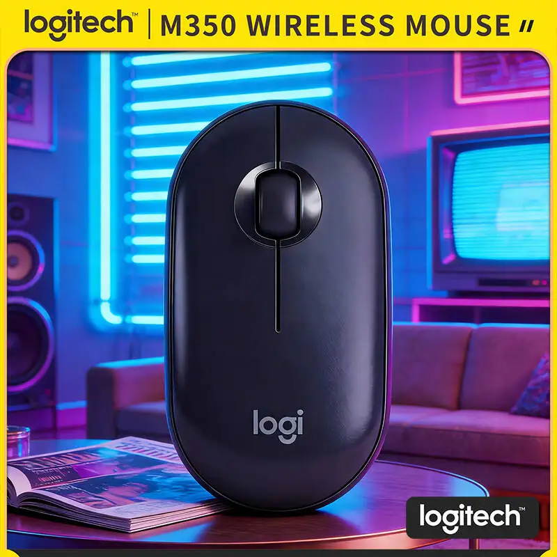 

Logitech M350 Pebble Silent Mouse - 77g Lightweight, USB Receiver, Dual Mode, 10m Range, Ideal for Travel Work Use