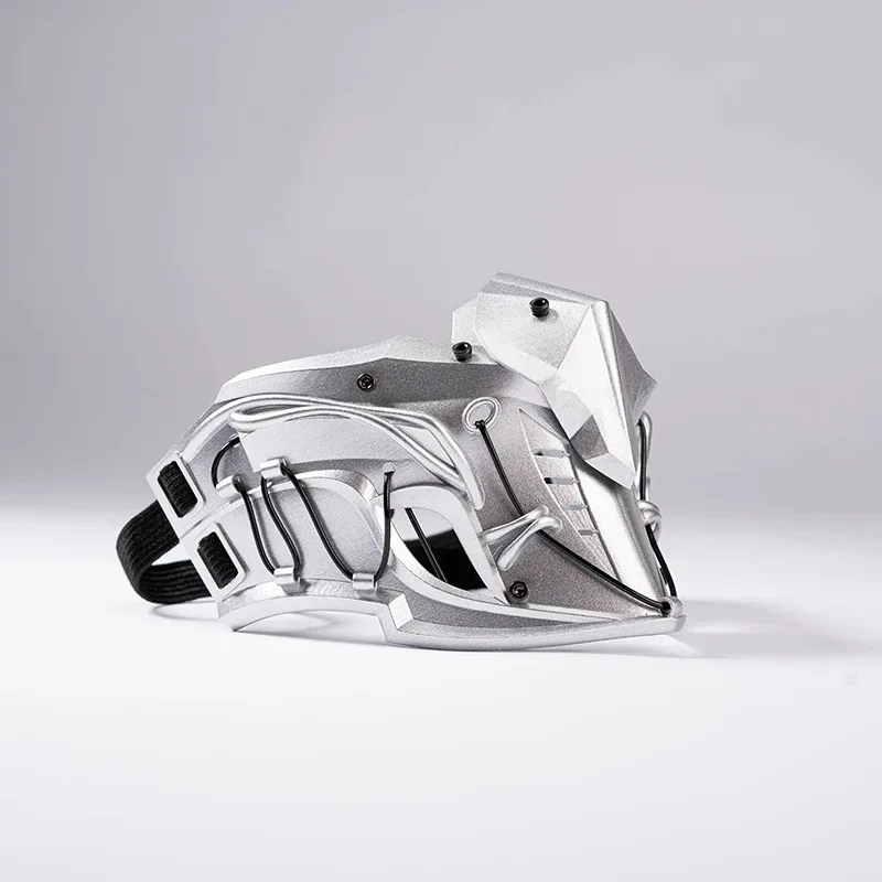 Desain Asli Masker Setengah Wajah Ninja Masker Punk Pelindung Mekanis Properti Fotografi Uniseks Pesta Mewah Natal Halloween