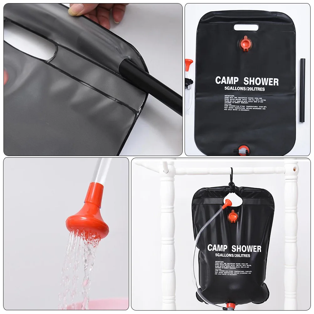 

2 pcs Camping Bag 20L Foldable Solar Bags Solar Shower Bags for Outdoor Travel Hot Water Leak Proof Portable Shower Tool