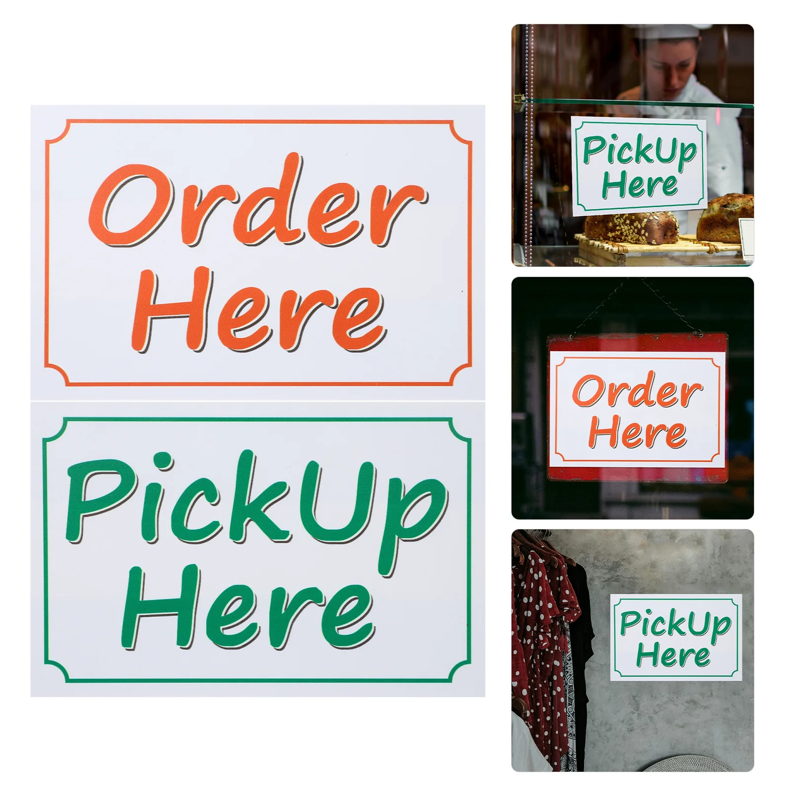 مجموعة واحدة من ملصقات الإعلانات الكبيرة لمتجر الأعمال والمكتب والمطعم لاقط هنا التصميم