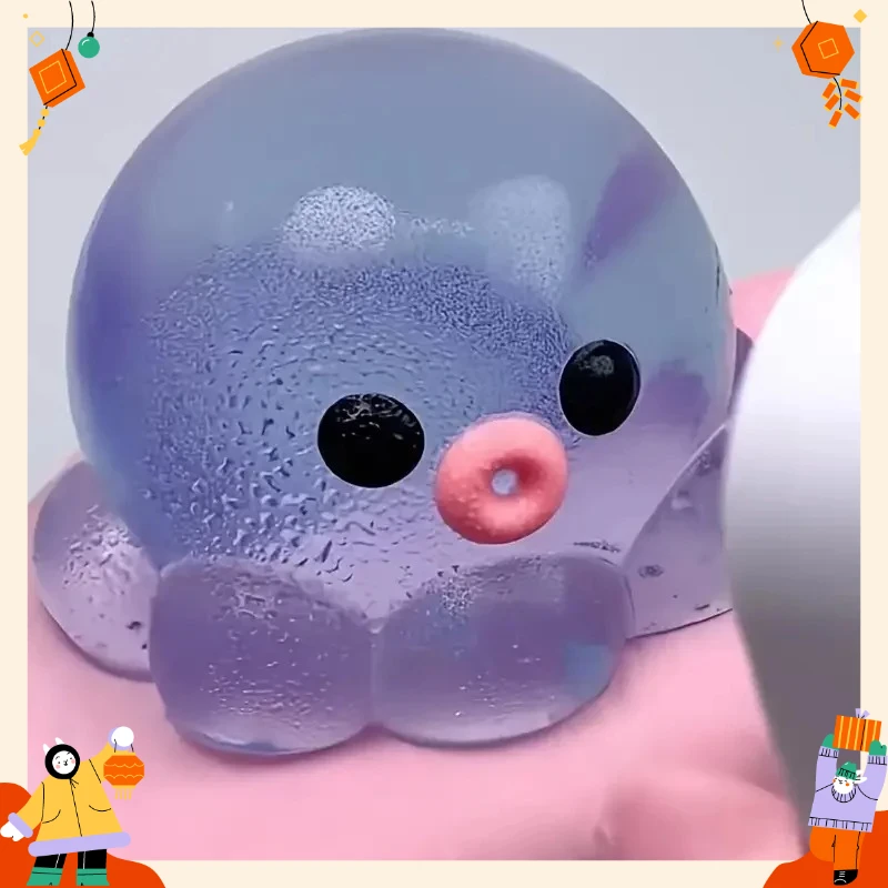 Homemade Bubble Octopus Squeeze Toy for Relax Fun Party & Birthday Gift Slow Rebound TPR Material Interactive Sensory Game Toys