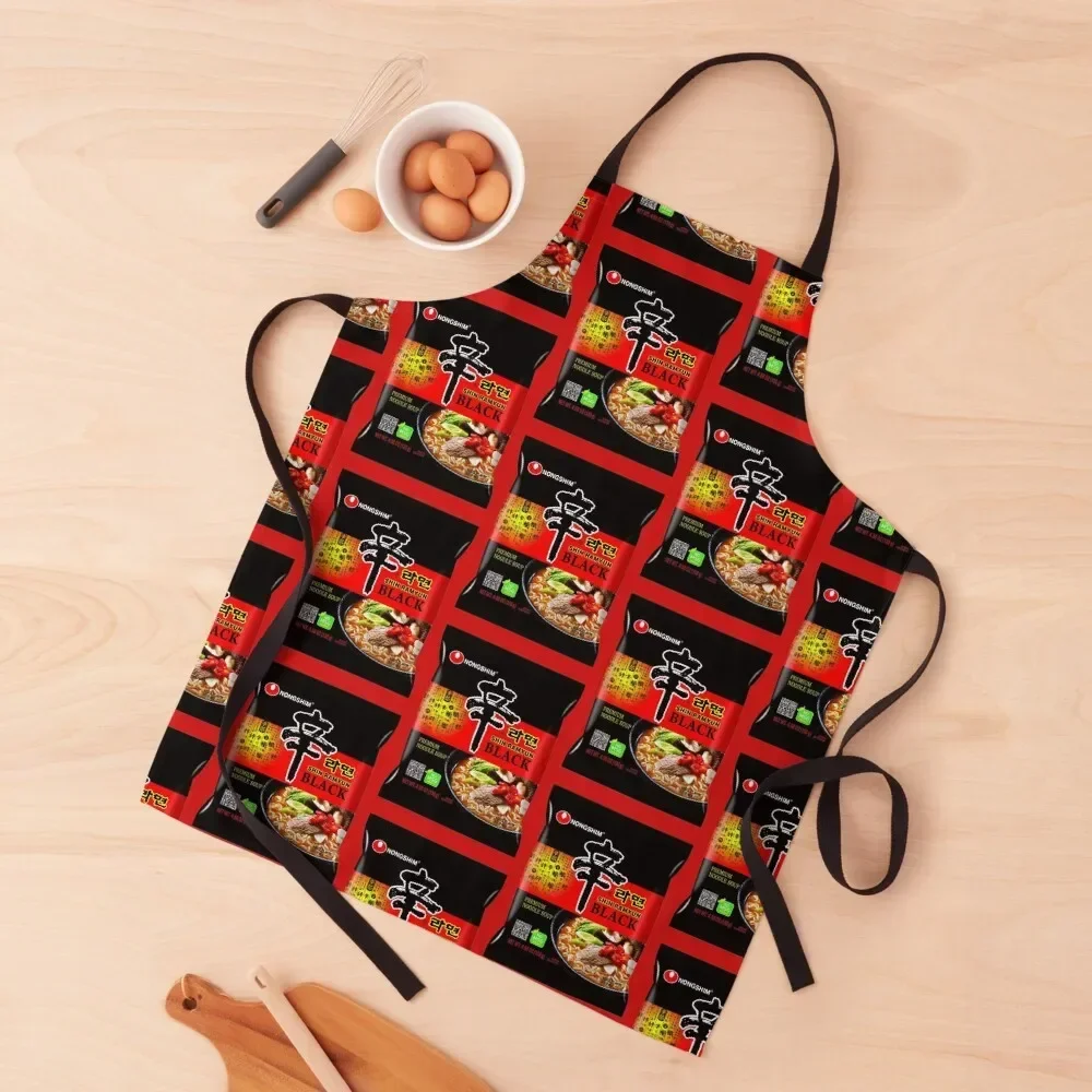 Shin Ramyun Black Apron Kitchens Woman Kitchen For Men Apron