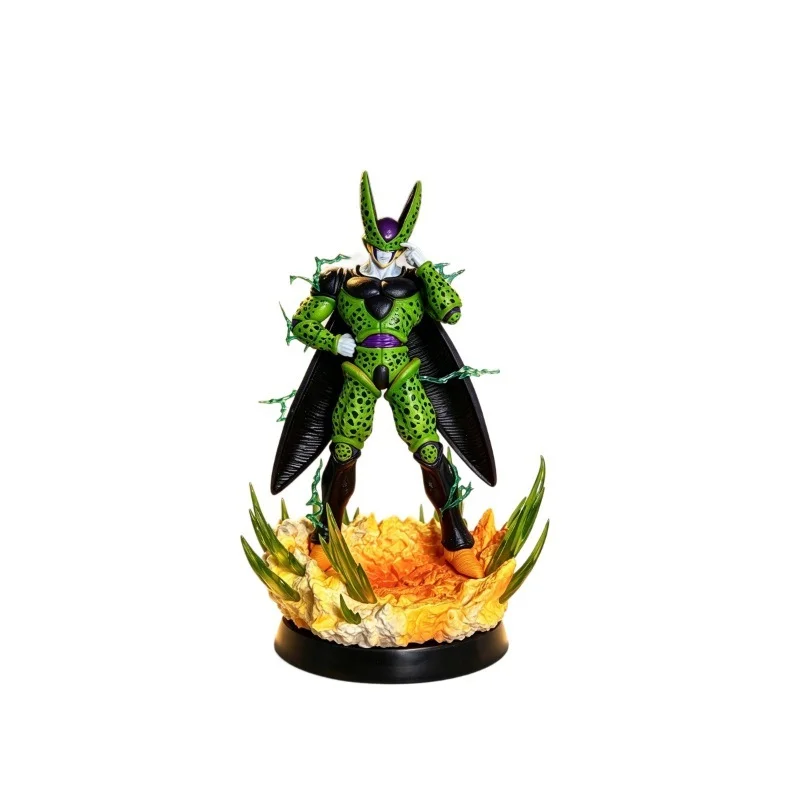 Dragon Ball Perfect Cell Figur mit Blitzeffekt, Anime-Statue, Sammlermodell, Desktop-Dekoration für erwachsene Anime-Sammler