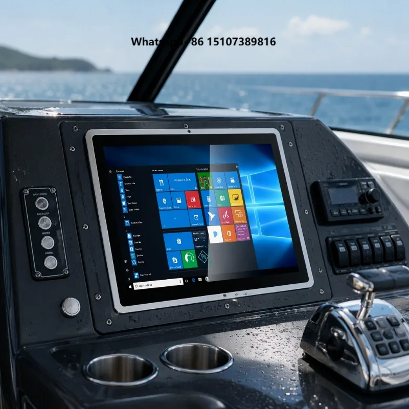 Marine Display 19/22 inch Waterproof win10 panel pc all in one 4G network optical bonding high bright screen computer