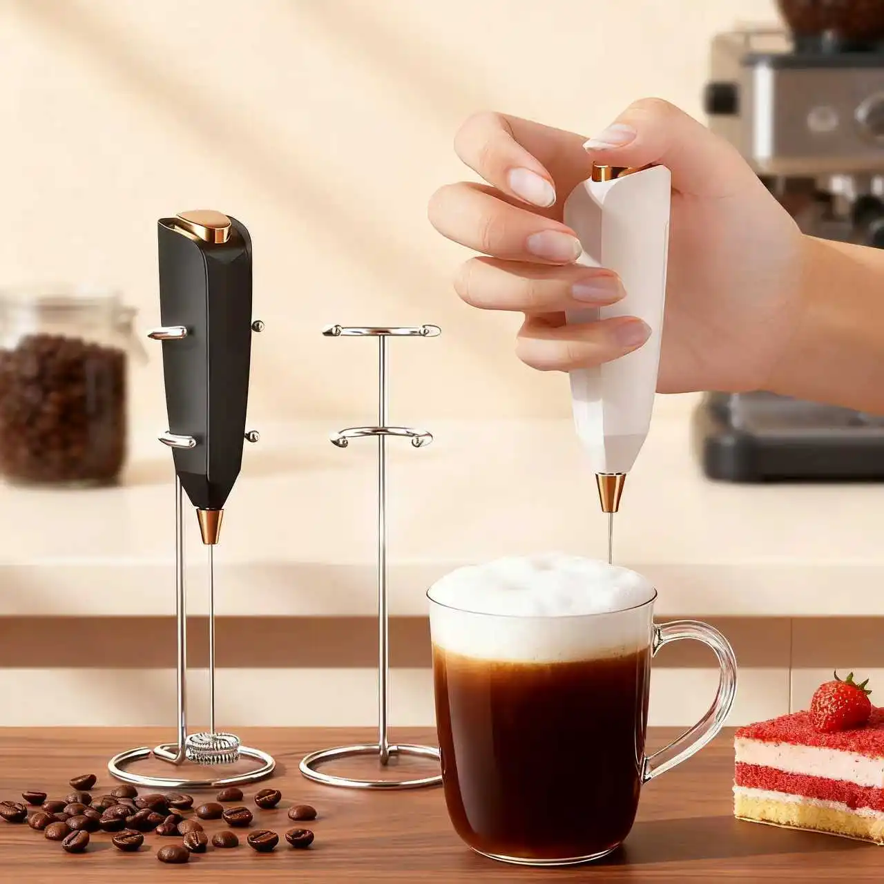 휴대용 전기 우유 거품기 커피 카푸치노 프라페 말차 핫초콜릿에 적합