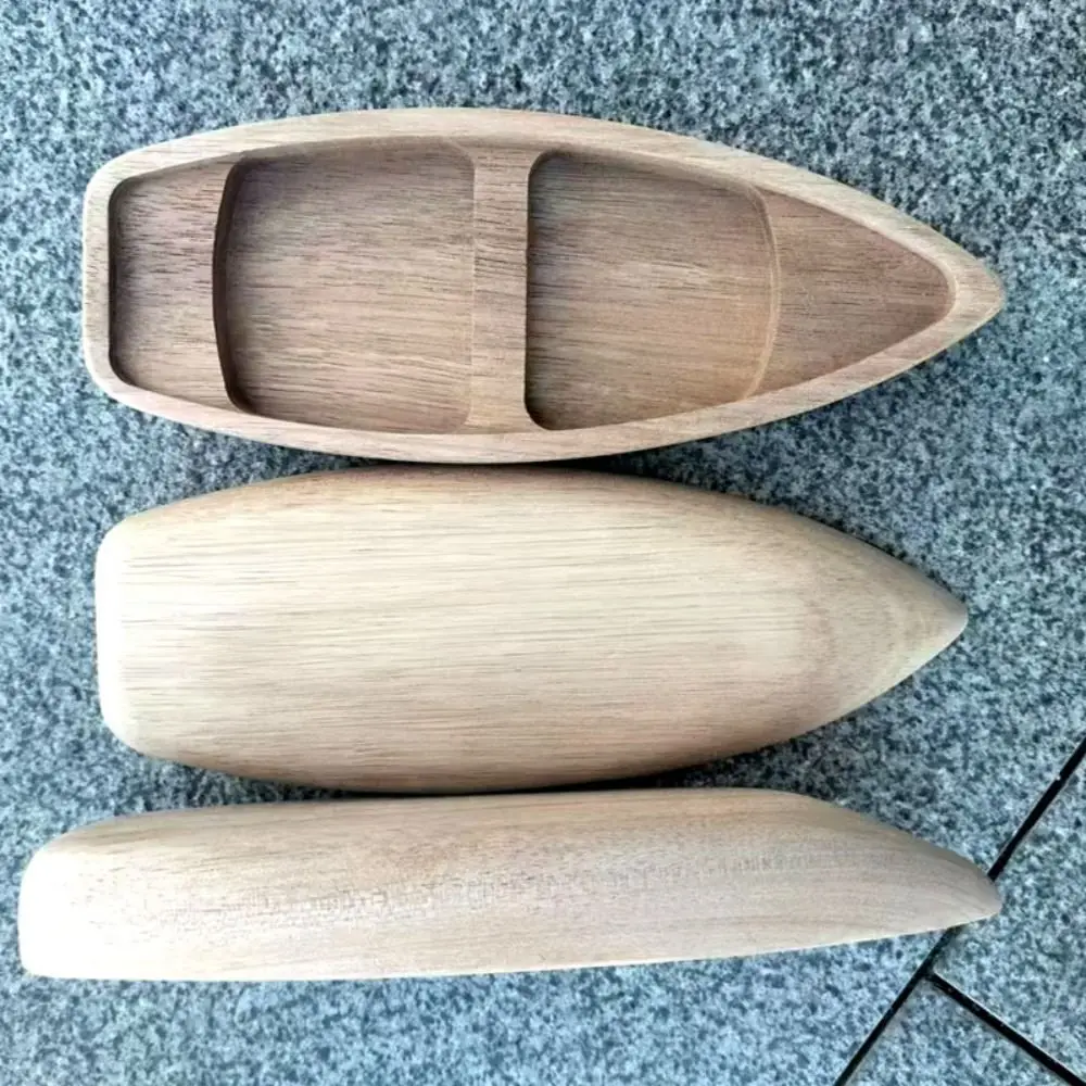 

Ocean Landscape Wooden Boat Model Vintage Decor Mini Canoe Fishing Boat Decor Lightweight Handcrafts Boat Model Ornaments