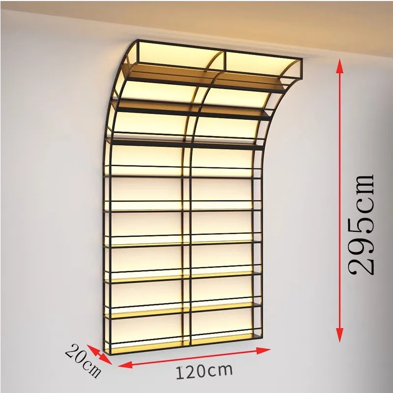 Witryna do whisky Pokój alkoholi Szafka na wino Lodówka Nowoczesny dom Bar Otwarte szafki Półki Dekoracja Wiszące na ścianie Żelazo