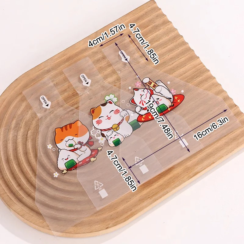 

50/100Pcs Disposable Japanese Triangle Onigiri Packaging Bag – for Nori, Sushi, and Bento Preparation