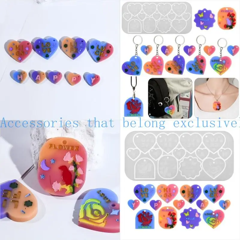 

31BB Create Beautiful 3D Heart Pendants with This High Temperature Resistant Silicone Mould for Valentines Day Daily Use