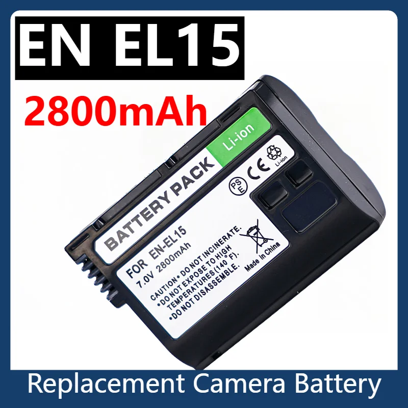 2800mAh EN EL15 Replacement Camera Battery For Nikon D850 D810 D800E D750 D610 D600 D7500 DSLR Spare Battery Lithium battery