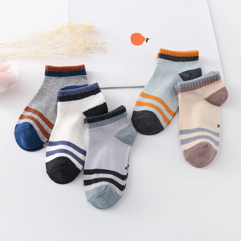 Spring and Summer Boys Short Socks Thin Children\'s Sports Socks Kids Boat Socks Baby Sweat-absorbing Socks