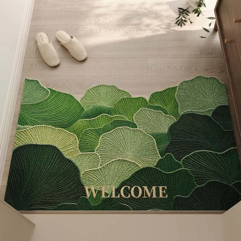 Forest Landscape Oil Painting PVC Wire Loop Coil Doormat Anti Slip Dirt Trapping Easy Clean Entryway Rug Home Decor