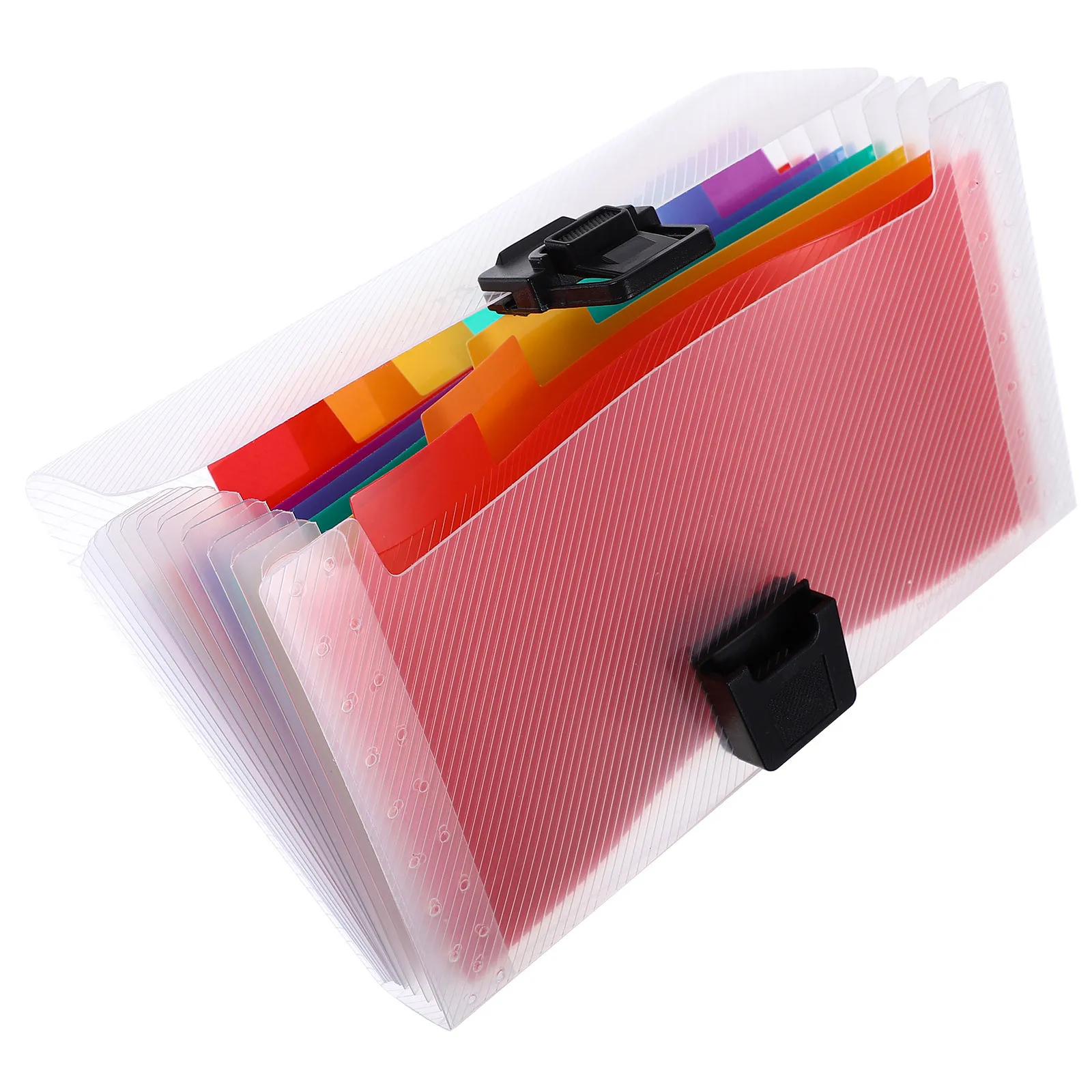 Plastic Rainbow Accordion File Organizer Expanding Folder Portable Multi Pocket Document Storage File Holder for Papers Receipts