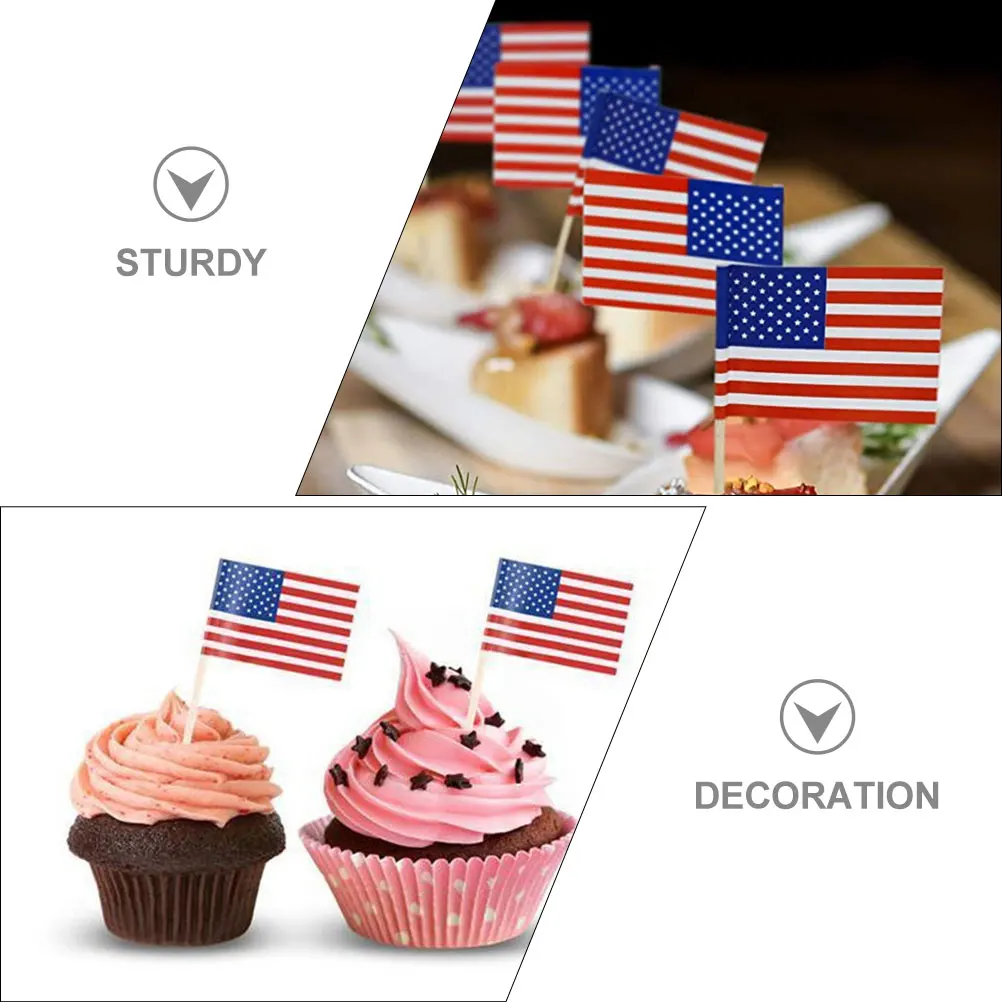 

50pcs Cupcake Day Cake Decorations 4th of Party Supply July Dessert Toppers Independence Day Cakes Picks Patriotic Supplies