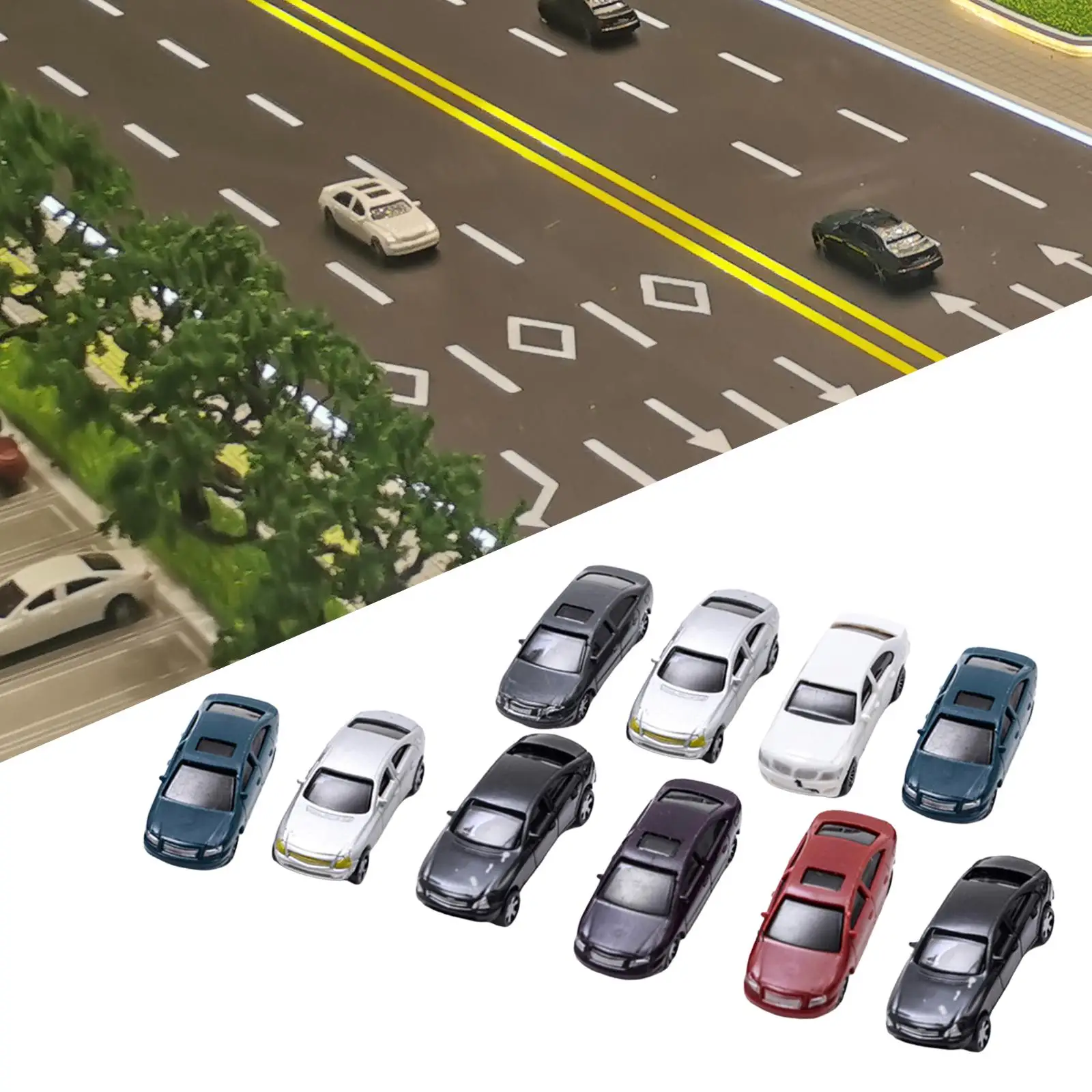 

10x Miniature Painted Model 1:75 Scale DIY Multipurpose Vehicle Toys Diorama for Scenes Table Layout Railway Ornaments