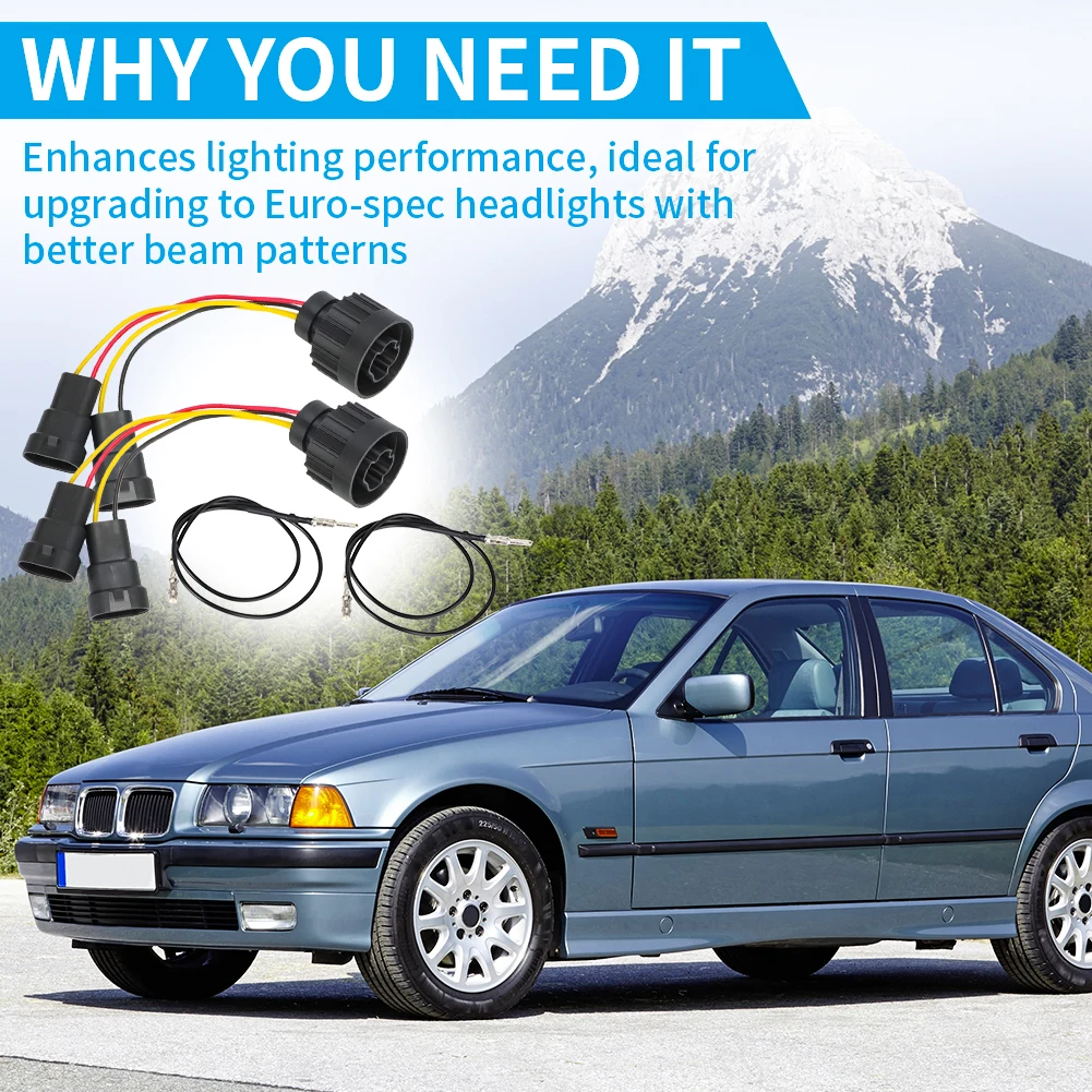 Auto-Scheinwerfer-Adapter-Kabelbaum-Paar für BMW 3er Serie E36 Bosch ZKW Depo DJ Auto Hella Euro-Stecker-Umwandlungsanschluss – Detail 7