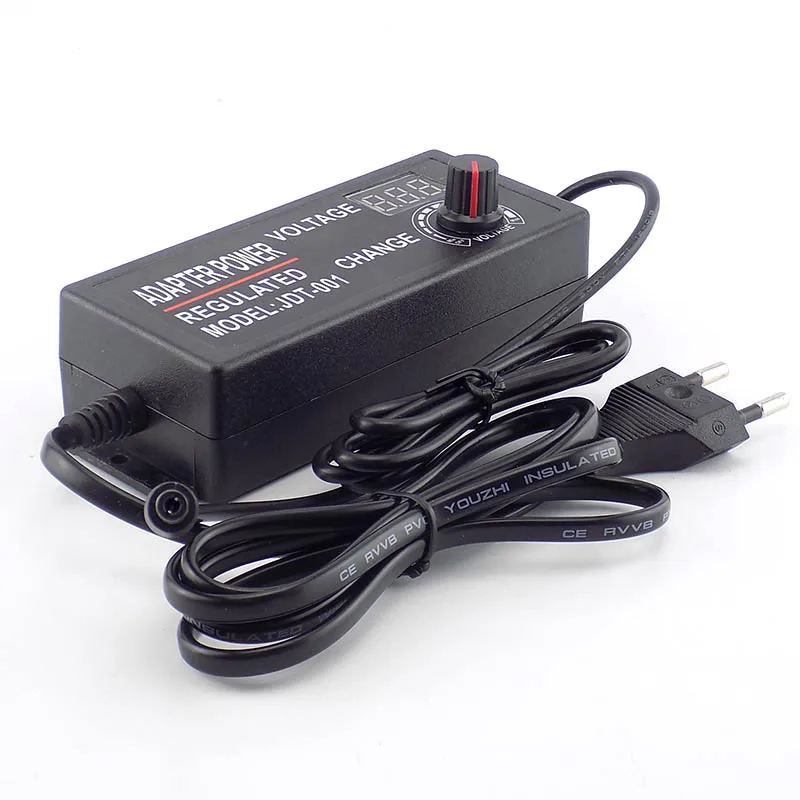 Adjustable Power Adapter AC 100-220V to DC 3-24V 2A CCTV Camera Power Supply Led Strip Light Display Screen Charger D6