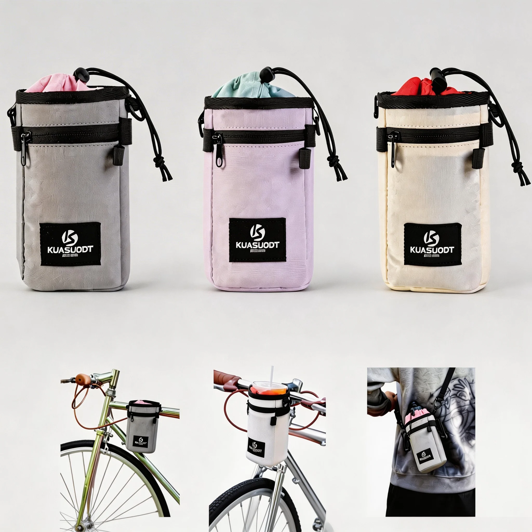 

Сумка на руль велосипеда KUASUODT, держатель для бутылки с водой, изолированный, водонепроницаемый, портативный, аксессуары для велоспорта MTB