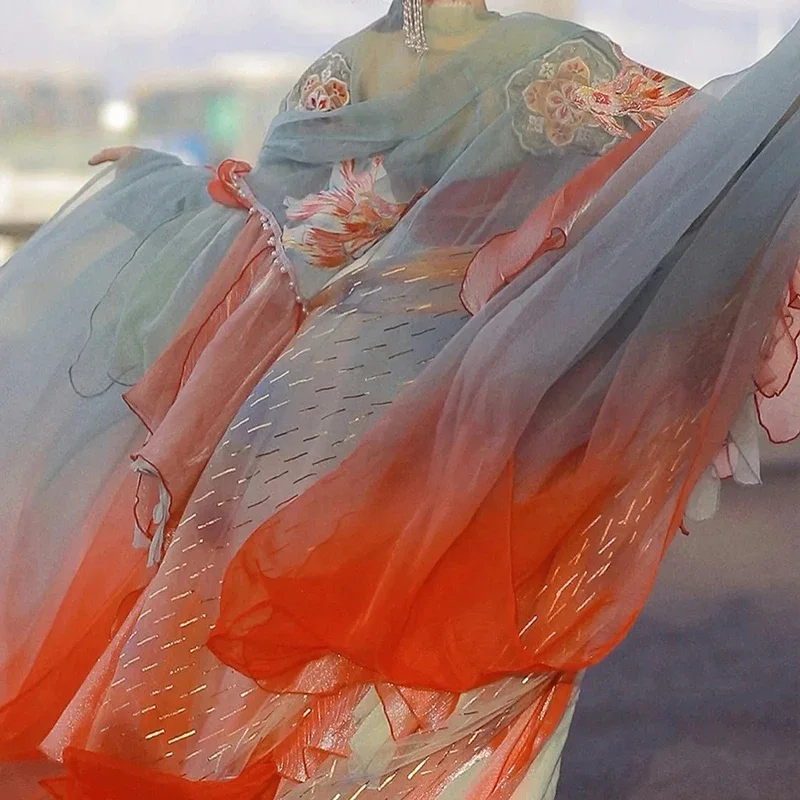 Cosplay Chinese Folk Dance China Dress Hanfu Set Women 2025 New Chinese Traditional Costume Chest-length Skirt Big Sleeve Hanfu