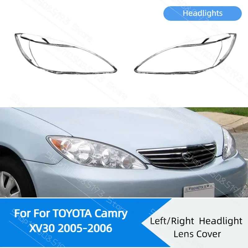 トヨタ・カムリ-xv30（2005年～2006年式）用、透明ヘッドライトカバー、ヘッドランプシェード、レンズ、自動車用ランプシェード、ガラス製ランプシェル、キャップ。