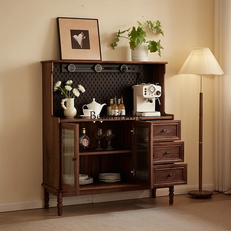 

Black Walnut Full Solid Wood Side Cabinet American Vintage North American Locker