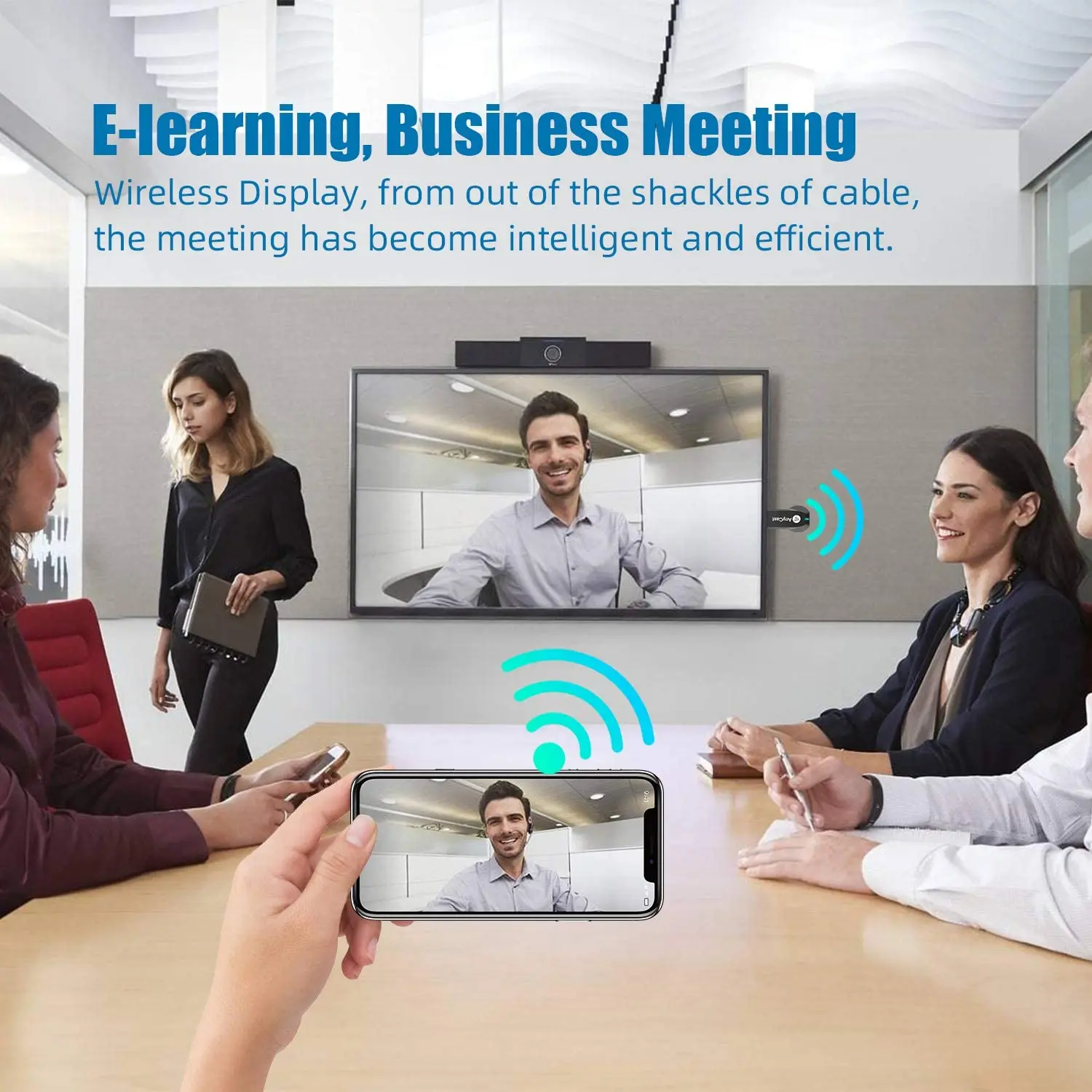 DTECH AnyCast M9 M100 Plus 1080P HD Wireless Mirroring Screen Windows Miracast for Smartphone Tablet hdmi Wifi Display TV Dongle