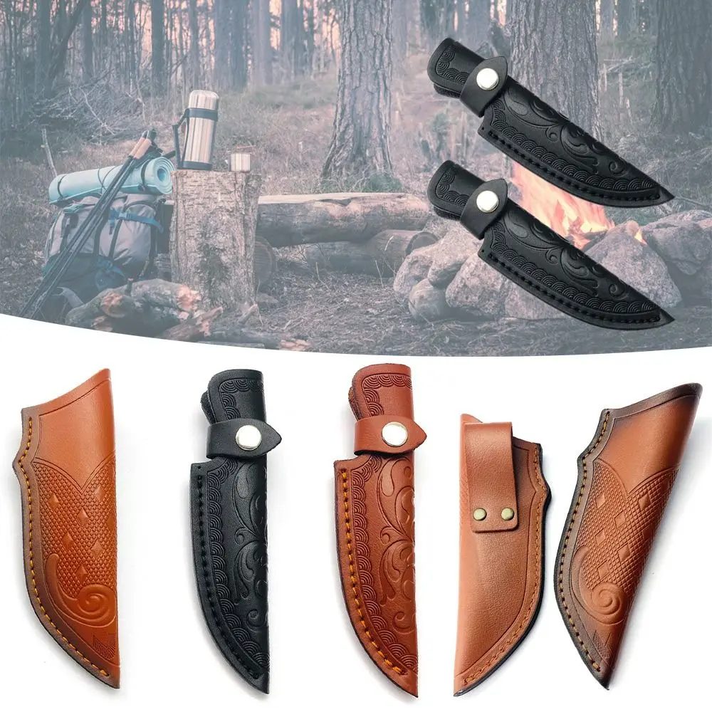 

High Quality Knife Sheath Holster Leather Sheath Holder Straight Knife Tool Belt Loop Case Camp Outdoor Carry Flashlight Case