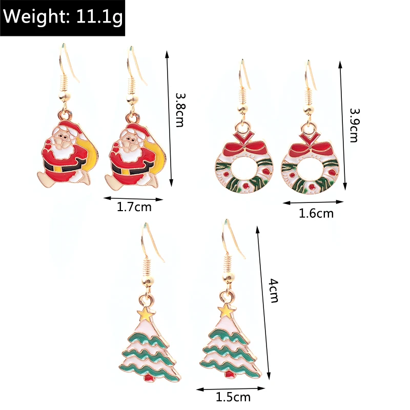 Modische Weihnachts-Ohrringe für Damen, Weihnachtsbaum-Hängeohrringe, Mädchen-Neujahrsfest-Schmuck, Geschenke – Detail 21