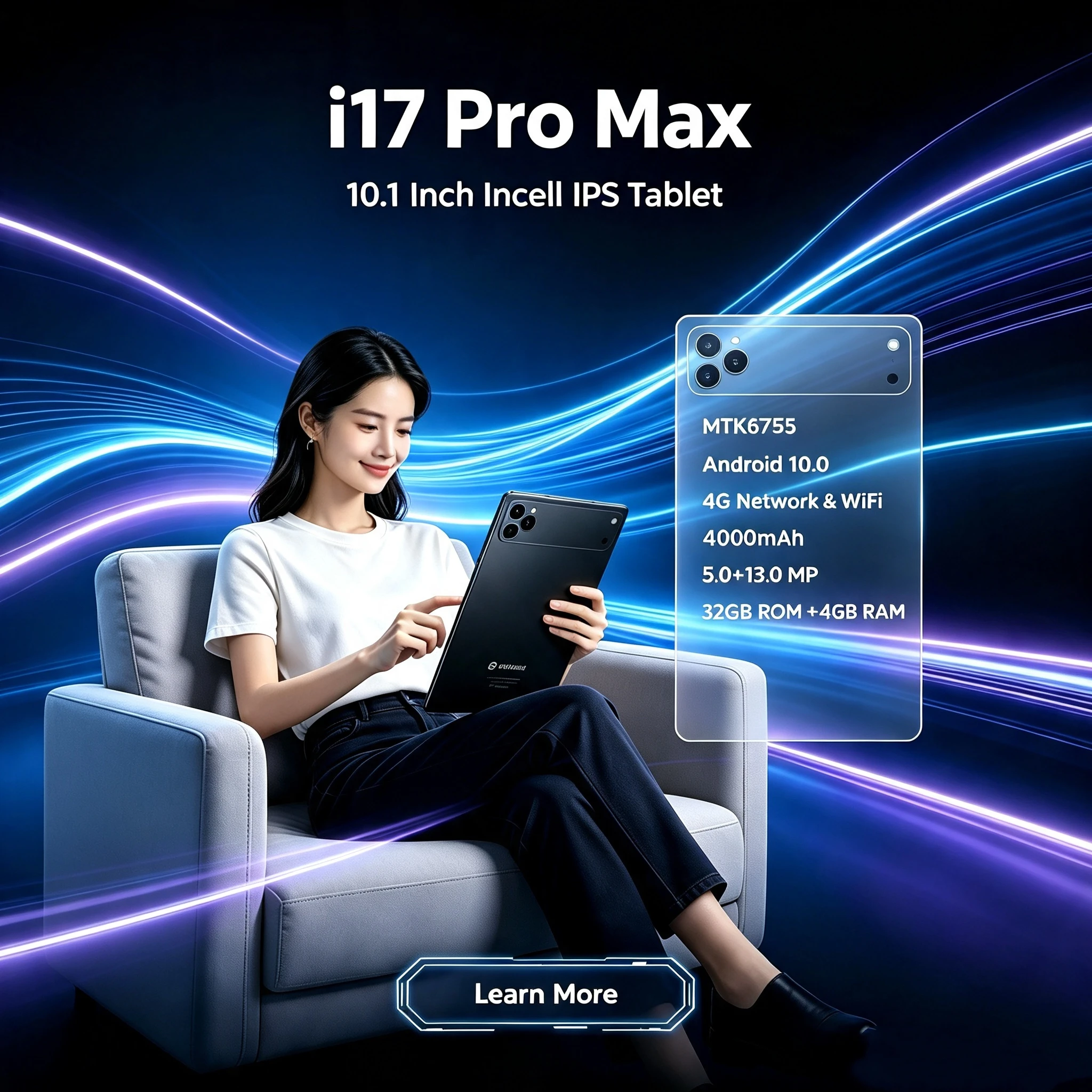 I17 Pro Max Tablet Handheld Flat Display 4G Call Game Console 10.1-inch Incell Screen Wifi 4000mAh Battery Android 10 Kids Gifts view 3