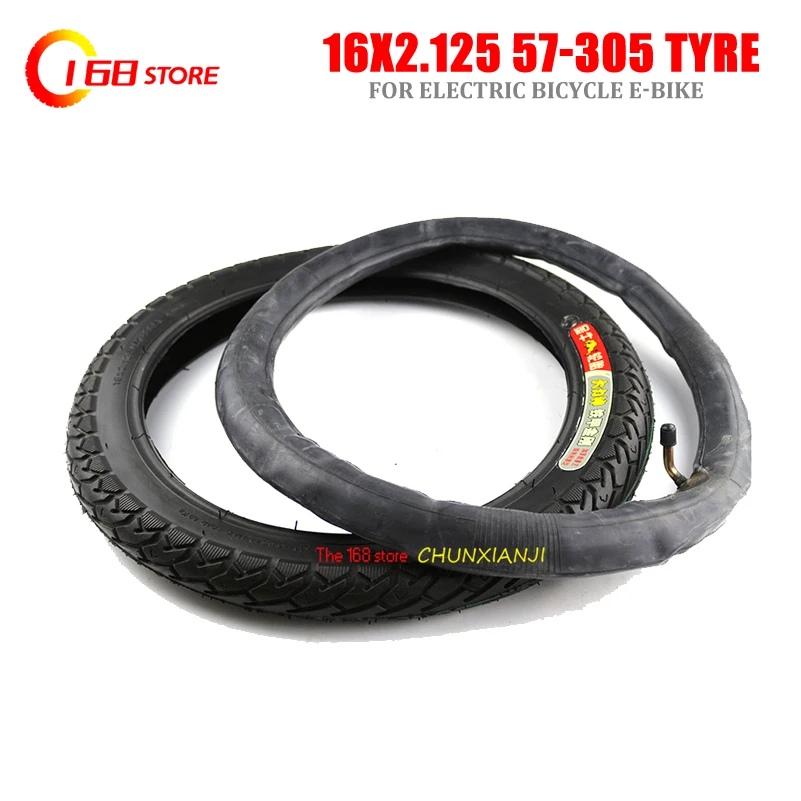 

Good Quality Electric Bicycle Tires 16x2.125 Inch Tire Bike Tyre Inner Tube Size 16*2.125 with A Bent Angle