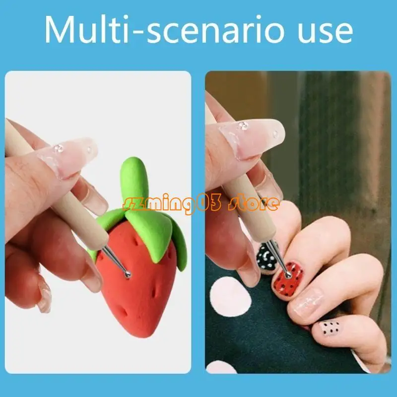 H9EC 5 PCs Nagelkunststift Doting Stift Keramikwerkzeug Ton -Skulptions -Modellierungswerkzeug