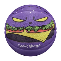 Hamburger Basketball Official Size 7 International Standard Basketball with Pump Needle Net 3 Layers Outdoor Durable Ball