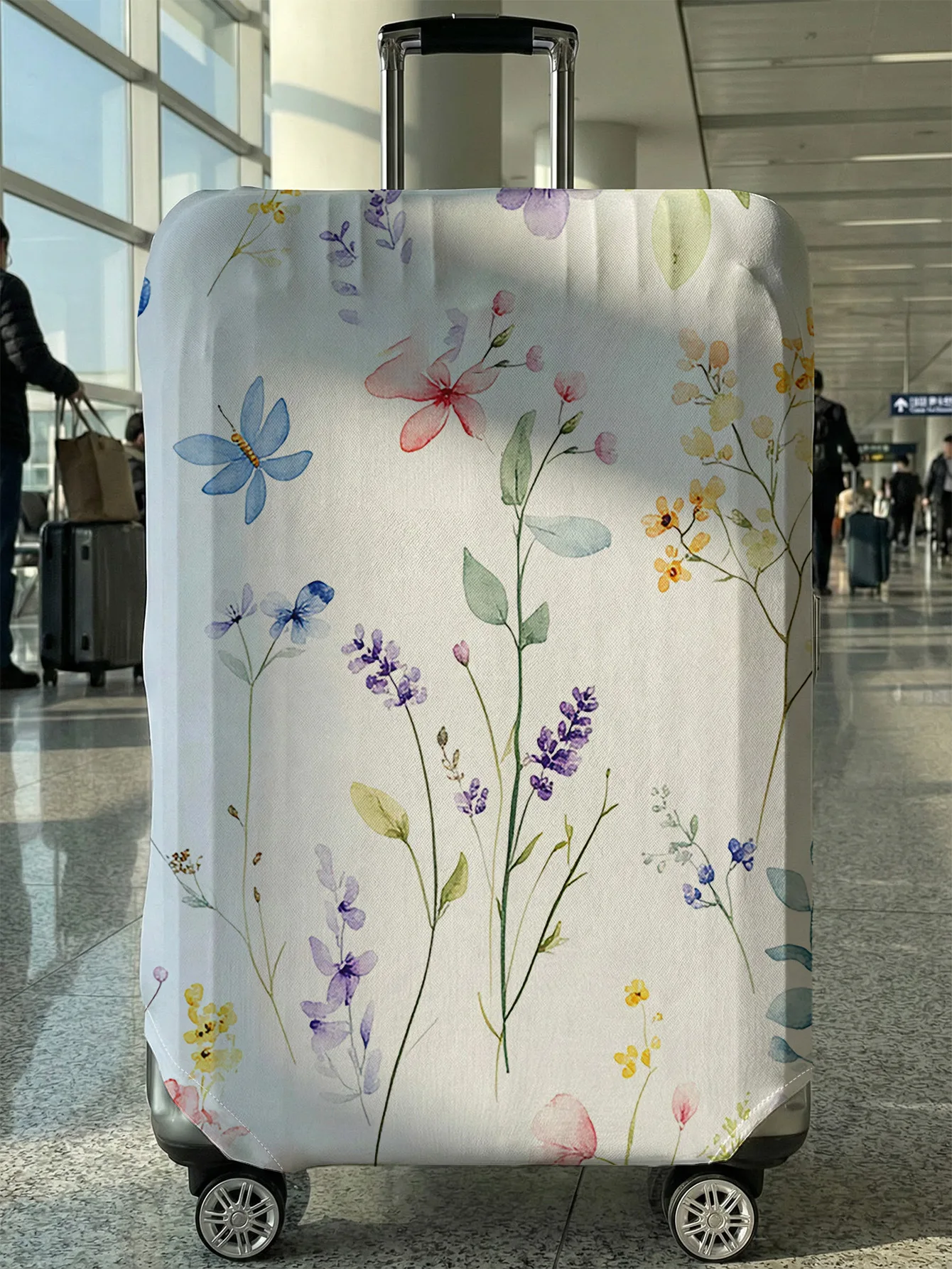 

Защитный чехол для багажа с цветочным узором и бабочками, подходит для чемоданов 18-32 дюймов, чехлы для ручек чемоданов, дорожные аксессуары.