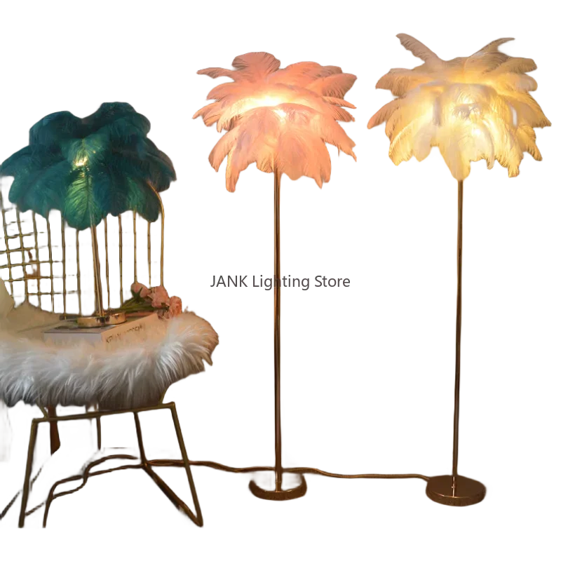 modern nordic ostrich feather lampada de assoalho decoracao interior iluminacao led sala de estar jantar quarto study desk 01