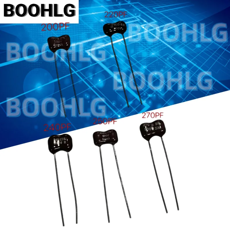 Fever Silver Mica Capacitor, Alta Precisão, 200PF, 220PF, 240PF, 250PF, 270PF, 500V, 2Pcs