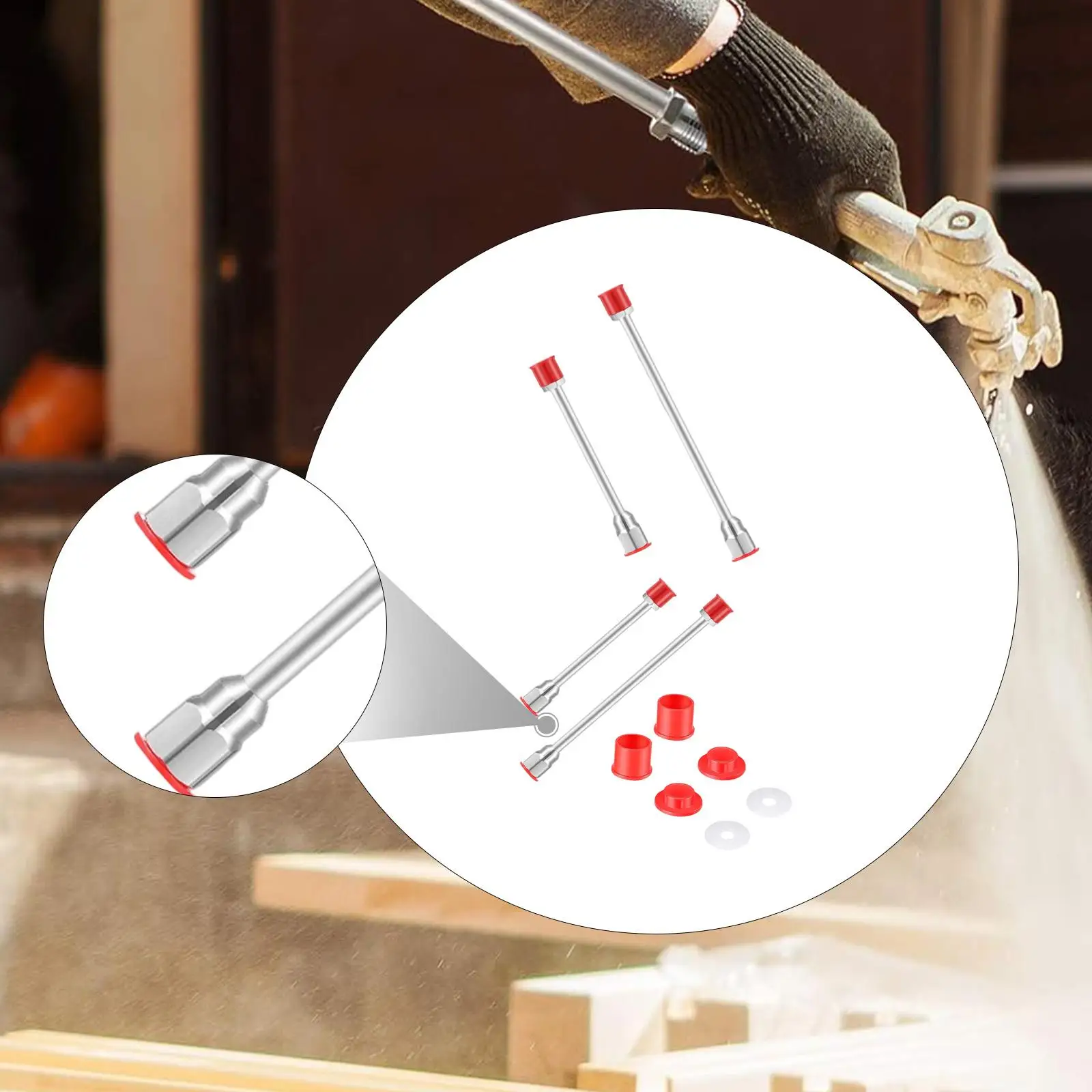 

Безвоздушный распылитель краски, удлинитель стержня, инструмент для чистки, запасная часть, шайба, удлинительная распылительная палочка Accs для стены подъездной дороги дома