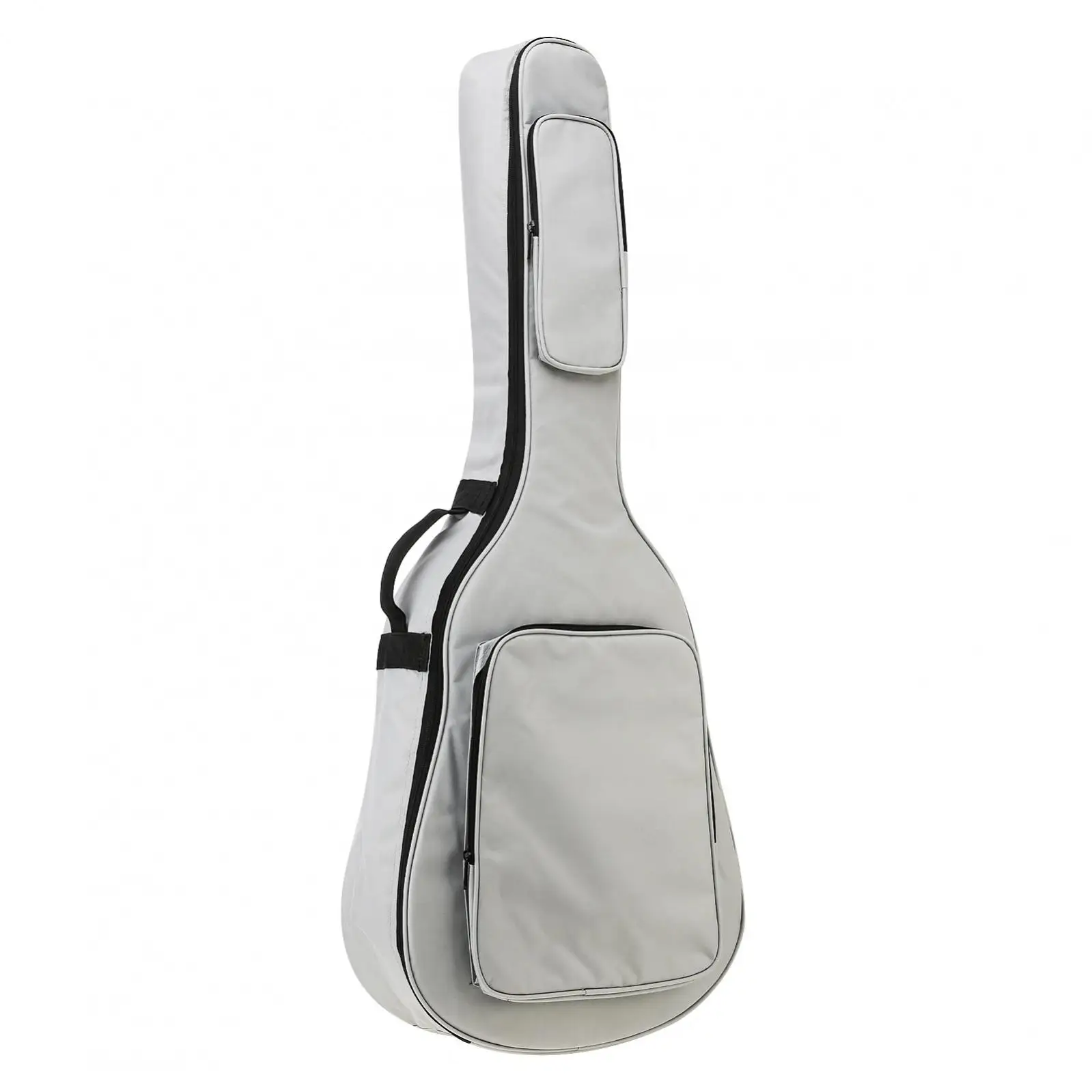 40 / 41 Inch 12mm Thick Padding Acoustic Guitar Gig Bag Waterproof Oxford Cloth Gray Soft Guitar Case for Guitar with Neck Strap