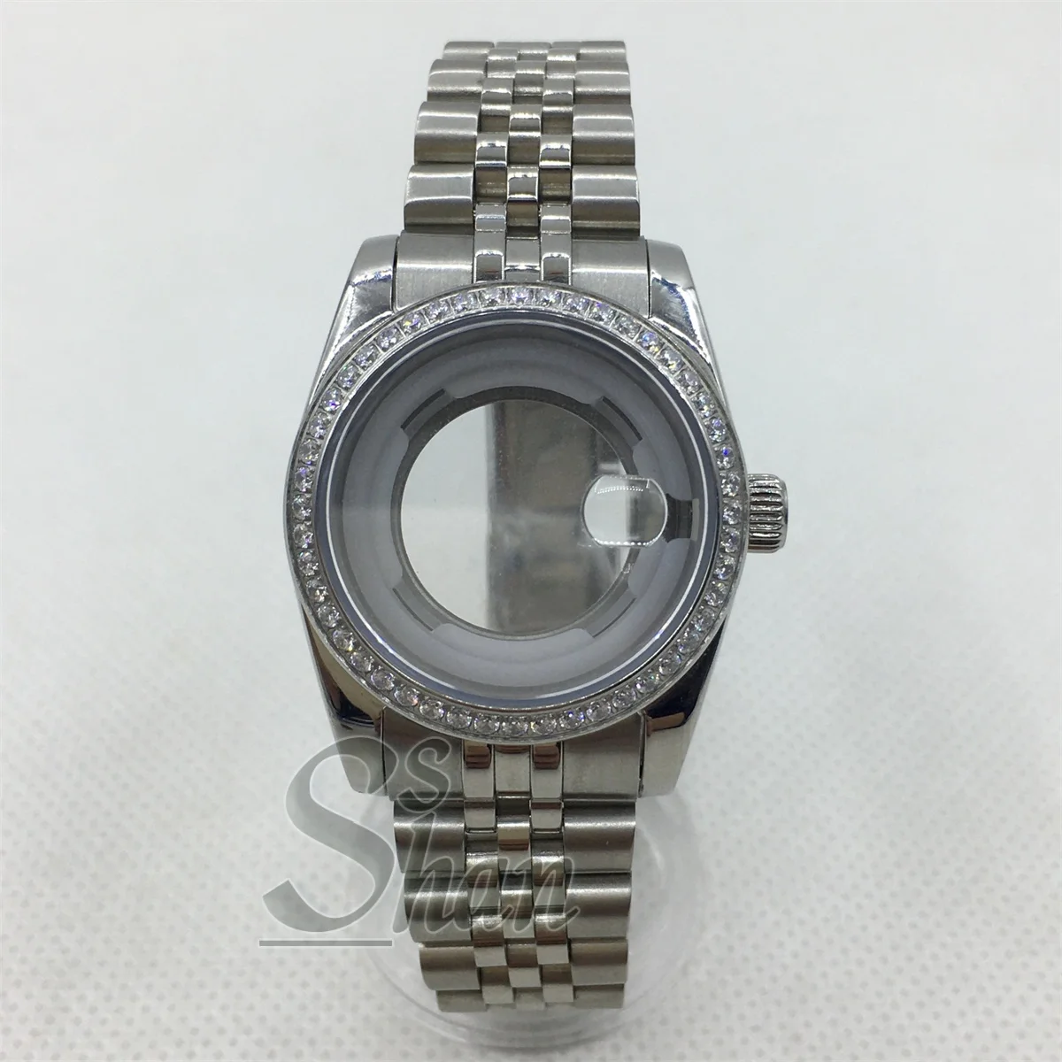 

NH05 diamond-edge 31mm stainless steel luxury ladies' watch case bracelet is suitable for replacing parts of NH05 NH06 movements