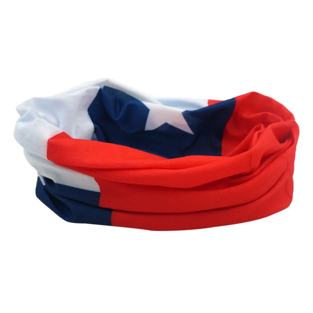 Breathable Chile Flag Pattern Bandana Seamless Hiking Cycling Running Scarf Chile Flag Neck Gaiter Texas Face Mask Men Women