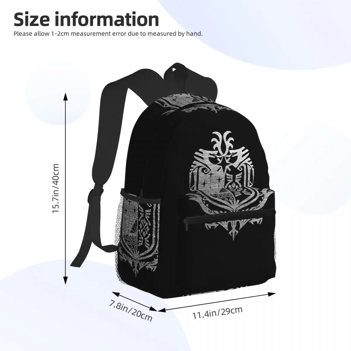 Monster Hunter World Student Backpack School Bag Hiking Travel Daypack for Boys Girls Fashion Bookbag Shoulder Bags