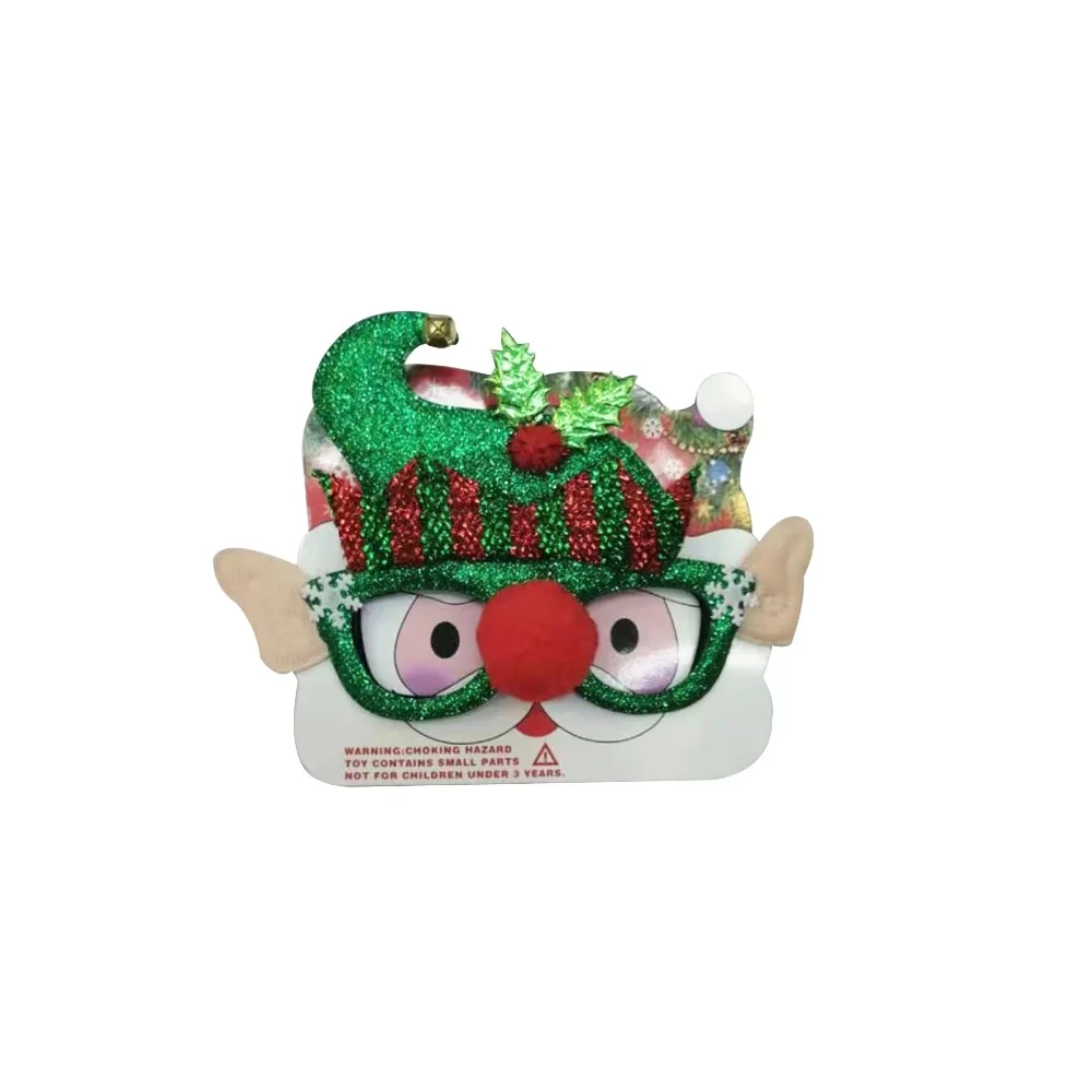 

PESENAR Рождественский комплект костюма эльфа, зеленая расклешенная голова, очки в стиле эльфа, полосатые каблуки и уши эльфа, подходят для Рождества