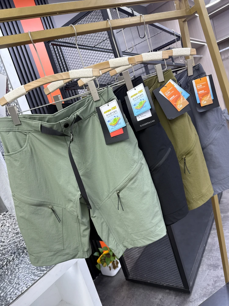 

Outdoor Men's Breathable Straight Leg Five-Quarter orts Casual Pants Waterproof Fabric Multi-ket Workwear ort Pants