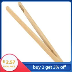 2 Pcs 18cm Natural Bamboo Wooden Food Toaster Tongs Tea Clip Tweezers For Toast Pickles Tea Cooking Kitchen Accessories