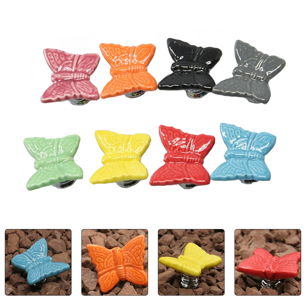 

8Pcs Ceramic Cabinet Knob Durable Home Furniture Accessory Assorted Color Stylish Long Lasting Drawer Wardrobe Handle